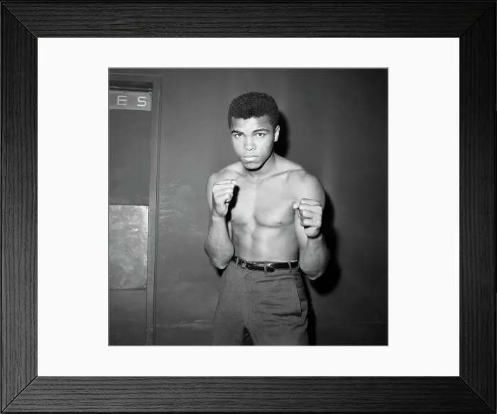 Framed Print : Barechested Cassius Clay Ready to Box Framed Print : Barechested Cassius Clay Ready to Box