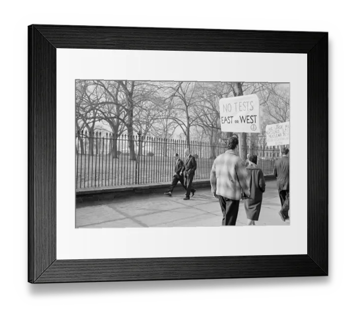 Framed Print : John Glenn Passes Ban The Bomb Pickets Framed Print : John Glenn Passes Ban The Bomb Pickets
