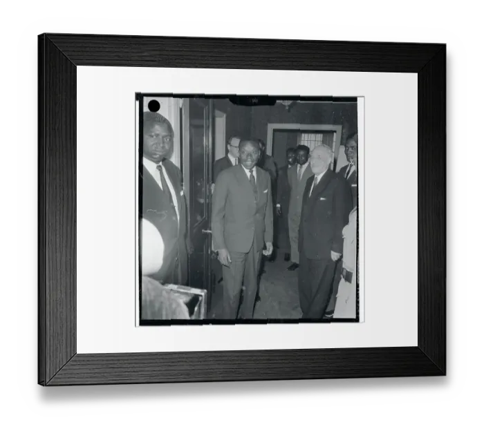 Framed Print : Cyrille Adoula and Valerian Zorin Framed Print : Cyrille Adoula and Valerian Zorin