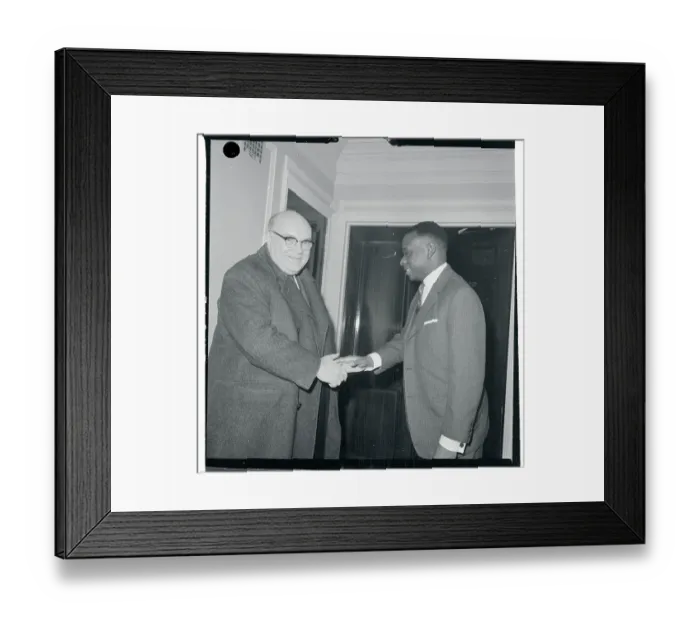 Framed Print : Paul Henri Spaak Shaking Hands with Cyrille Adoula Framed Print : Paul Henri Spaak Shaking Hands with Cyrille Adoula