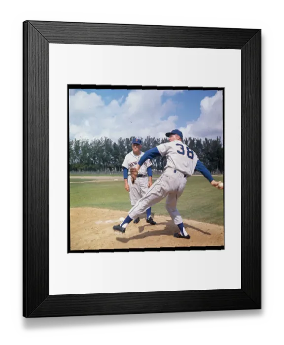 Framed Print : Mets Manager Casey Stengel with Pitcher Roger Craig During Training Framed Print : Mets Manager Casey Stengel with Pitcher Roger Craig During Training