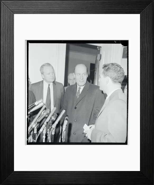 Framed Print : Nicholas Katzenbach Speaking to Newsmen Framed Print : Nicholas Katzenbach Speaking to Newsmen