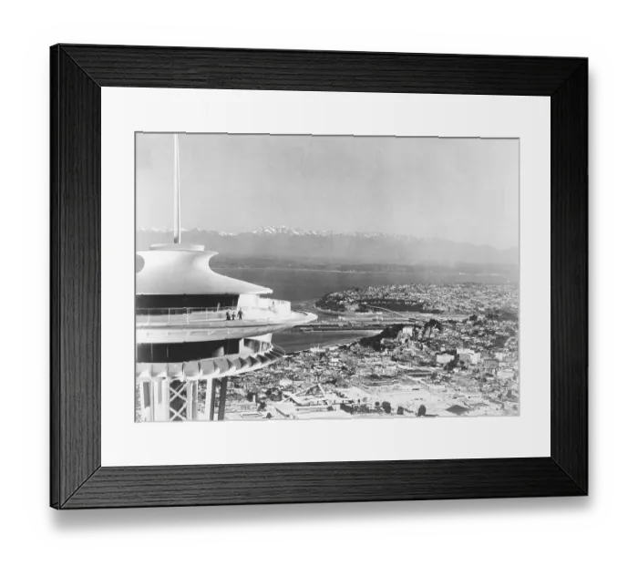 Framed Print : Space Needle Overlooking World's Fair Framed Print : Space Needle Overlooking World's Fair