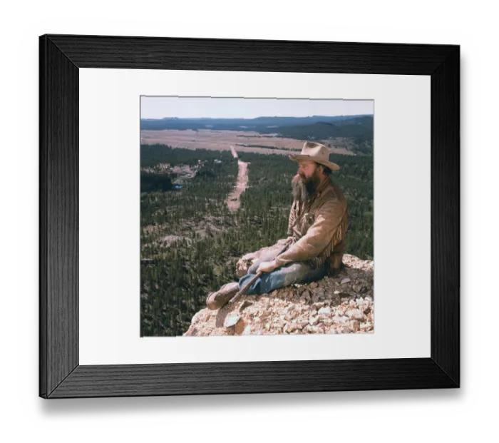 Framed Print : Korczak Ziolkowski Sitting on Mountain Peak Framed Print : Korczak Ziolkowski Sitting on Mountain Peak
