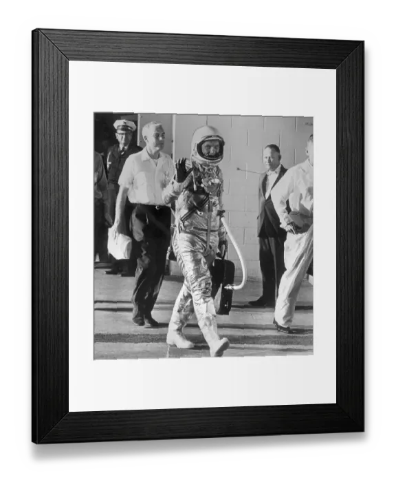 Framed Print : John Glenn Waving in Astronaut Suit Framed Print : John Glenn Waving in Astronaut Suit