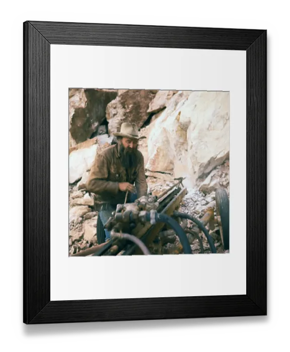 Framed Print : Sculptor Korczak Ziolkowski Assembling Wood Framed Print : Sculptor Korczak Ziolkowski Assembling Wood