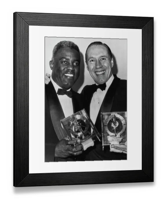 Framed Print : Jackie Robinson And Bob Feller Framed Print : Jackie Robinson And Bob Feller
