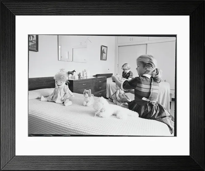 Framed Print : Children Playing with Dolls Framed Print : Children Playing with Dolls