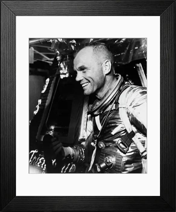 Framed Print : John Glenn Smiling in Space Capsule Framed Print : John Glenn Smiling in Space Capsule