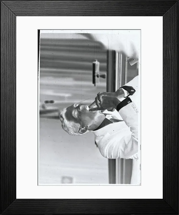 Framed Print : James Aubrey Jr with Hands on Mouth Framed Print : James Aubrey Jr with Hands on Mouth