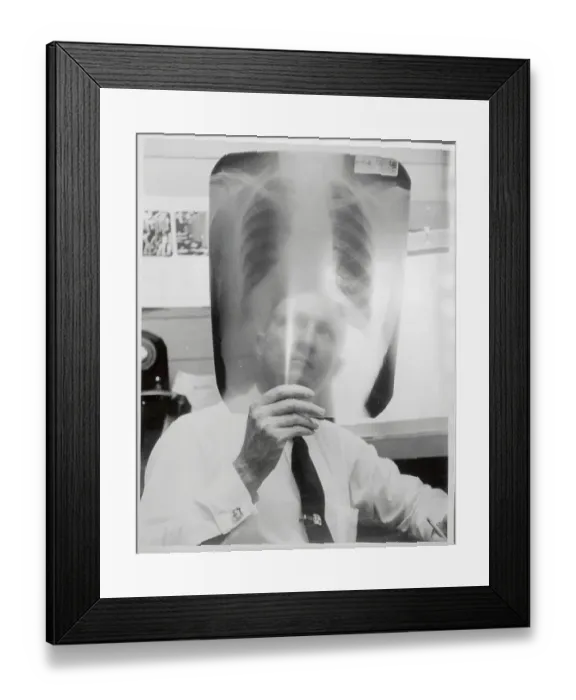 Framed Print : Dr. Robert C. Zach Looking at X-Ray Framed Print : Dr. Robert C. Zach Looking at X-Ray