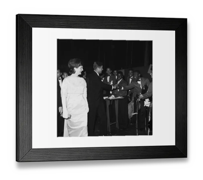 Framed Print : President John F. Kennedy Greeting Waiters Framed Print : President John F. Kennedy Greeting Waiters