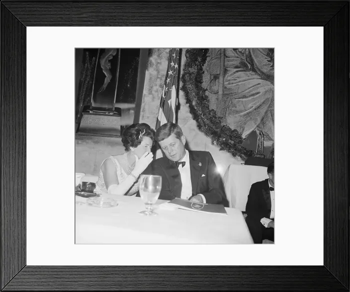 Framed Print : Rose Kennedy Whispering to President Kennedy Framed Print : Rose Kennedy Whispering to President Kennedy