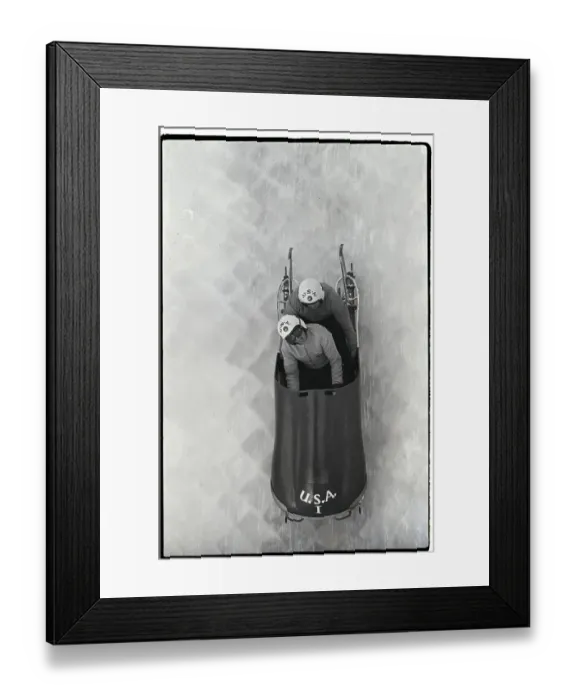 Framed Print : American Bobsledders Training for Championships Framed Print : American Bobsledders Training for Championships