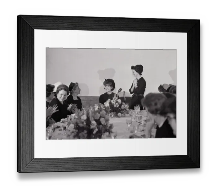 Framed Print : First Lady Jackie Kennedy at Luncheon Framed Print : First Lady Jackie Kennedy at Luncheon