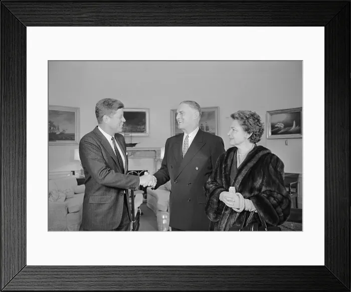 Framed Print : John Kennedy Saying Good Bye to Ambassador Framed Print : John Kennedy Saying Good Bye to Ambassador