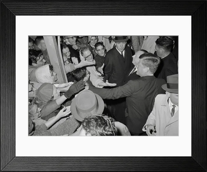 Framed Print : President Kennedy and Crowd of Supporters Framed Print : President Kennedy and Crowd of Supporters