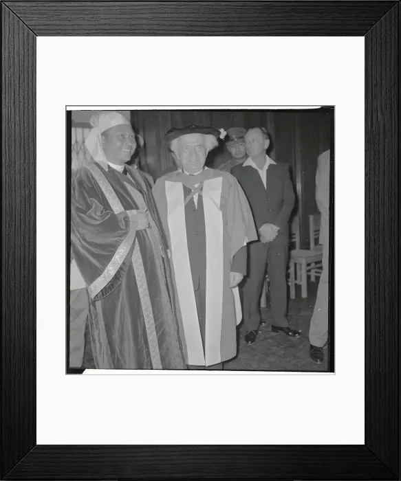 Framed Print : David Ben-Gurion Attending University Ceremony with Others Framed Print : David Ben-Gurion Attending University Ceremony with Others
