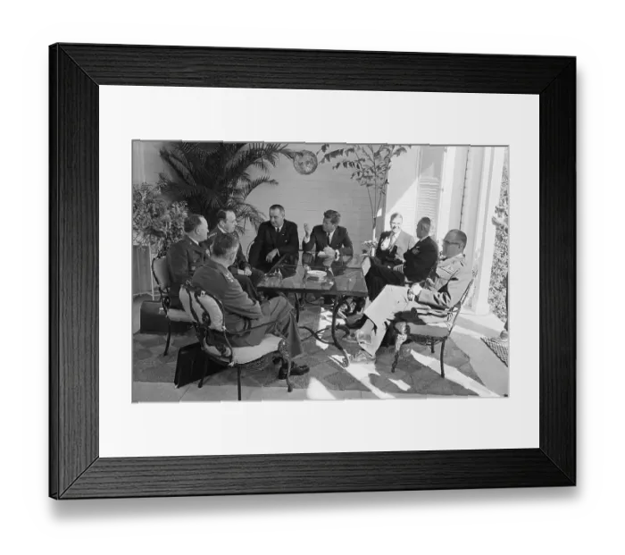 Framed Print : President Kennedy Meets With Defense Chiefs Framed Print : President Kennedy Meets With Defense Chiefs