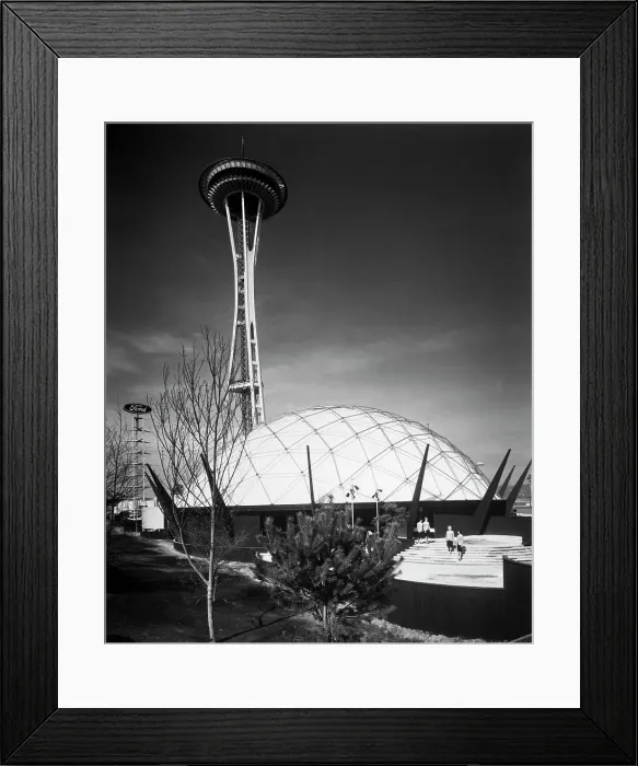 Framed Print : Geodesic Dome and Space Needle