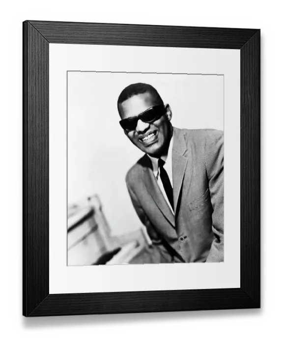 Framed Print : Portrait of Singer Ray Charles Framed Print : Portrait of Singer Ray Charles