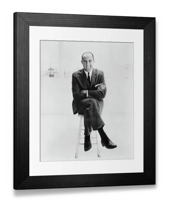 Framed Print : Composer Henry Mancini Sitting on Stool