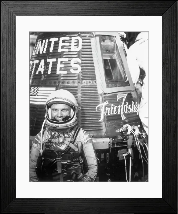Framed Print : John Glenn with Friendship 7 Framed Print : John Glenn with Friendship 7