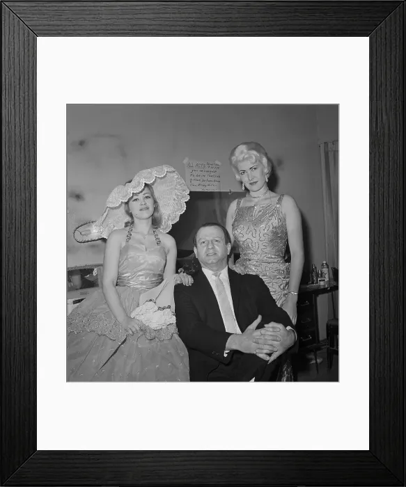 Framed Print : Jack Ruby Sitting with Women Standing Overhead Framed Print : Jack Ruby Sitting with Women Standing Overhead