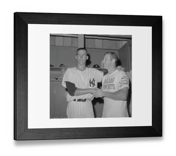 Framed Print : Mickey Mantle and Mel Stottlemyre Shaking Hands Framed Print : Mickey Mantle and Mel Stottlemyre Shaking Hands