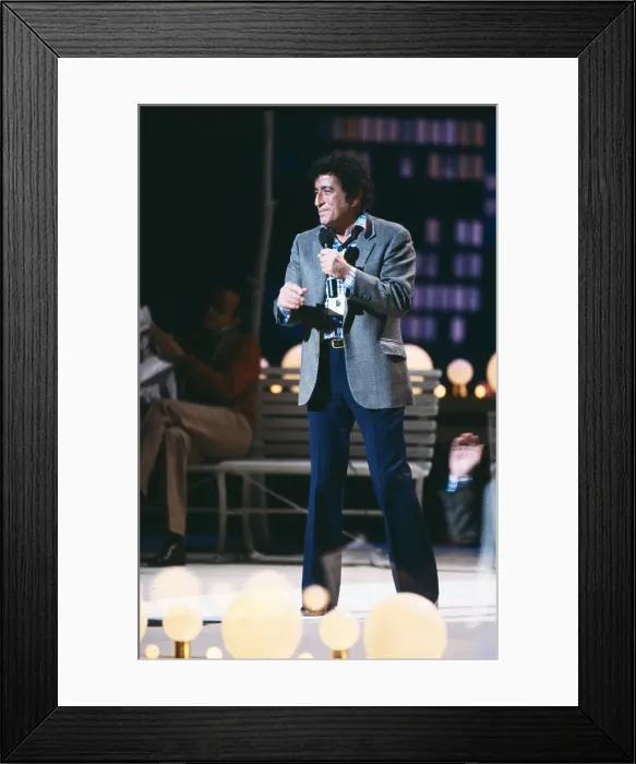 Framed Print : Tony Bennett Singing into Microphone Framed Print : Tony Bennett Singing into Microphone