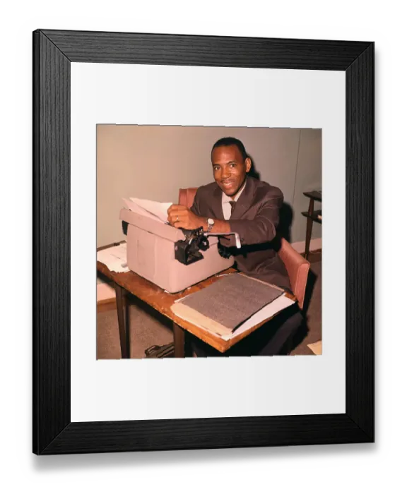 Framed Print : James Meredith Using a Typewriter Framed Print : James Meredith Using a Typewriter