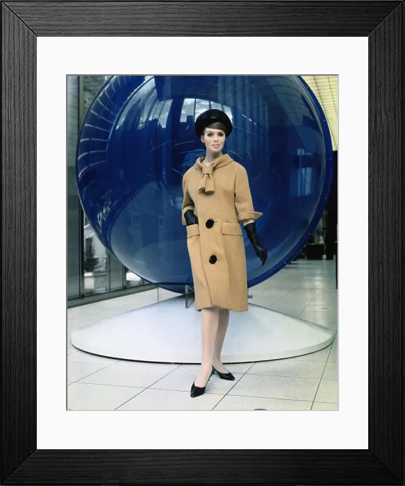 Framed Print : Model Posing in Yellow English Tweed Jacket Framed Print : Model Posing in Yellow English Tweed Jacket