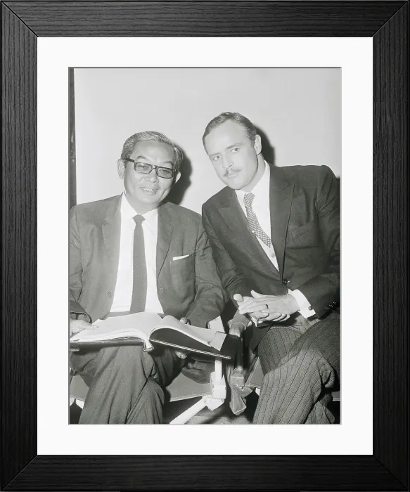 Framed Print : Portrait of Marlon Brando with Kukrit Pramoj