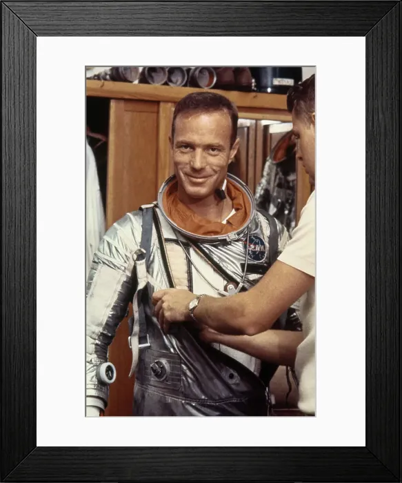 Framed Print : Astronaut Scott Carpenter Dressing for Mercury Mission