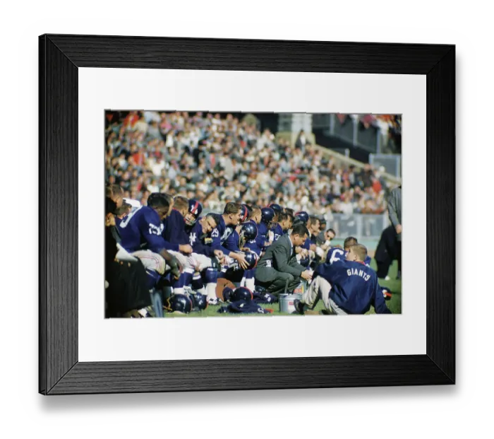 Framed Print : New York Giants on Sidelines Framed Print : New York Giants on Sidelines