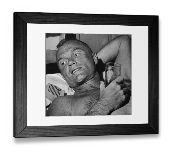 Framed Print : John Glenn Lounging with Drink Framed Print : John Glenn Lounging with Drink