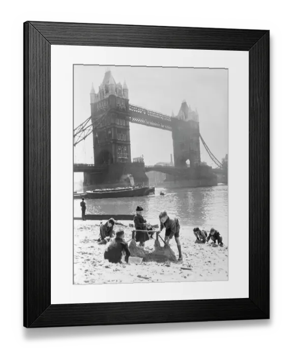 Framed Print : Children Playing Along the Thames Framed Print : Children Playing Along the Thames