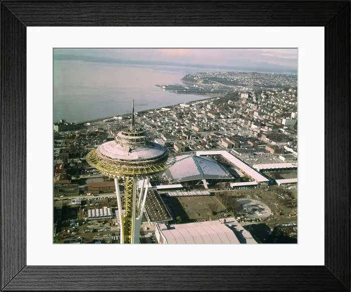 Framed Print : Space Needle Under Construction