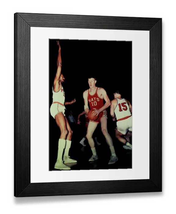Framed Print : Wilt Chamberlain Blocking John Kerr