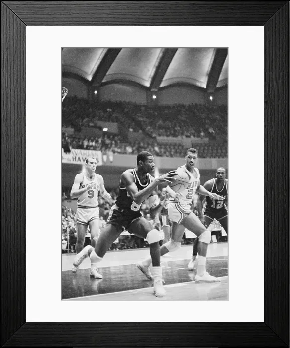 Framed Print : Basketball Action on Court