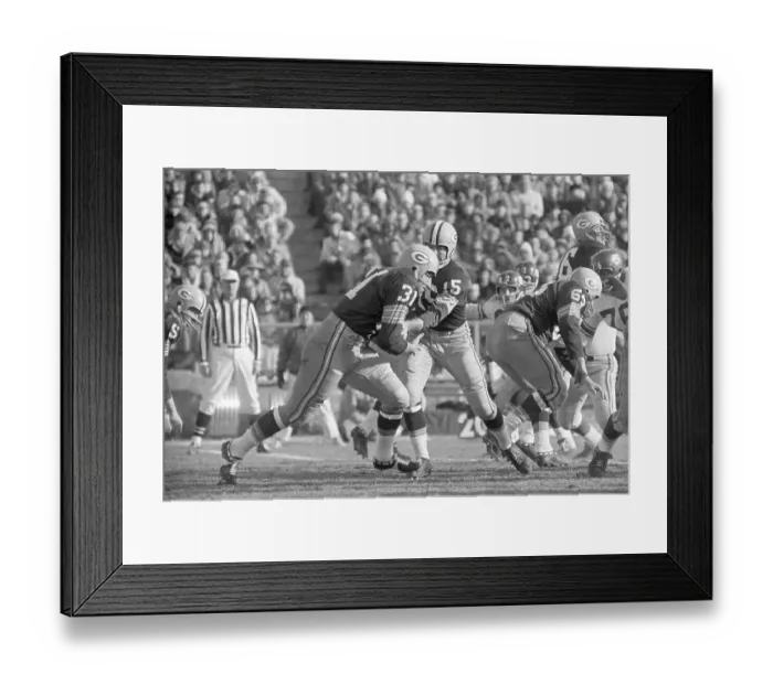 Framed Print : Bart Starr Shown Handing Football Off Framed Print : Bart Starr Shown Handing Football Off