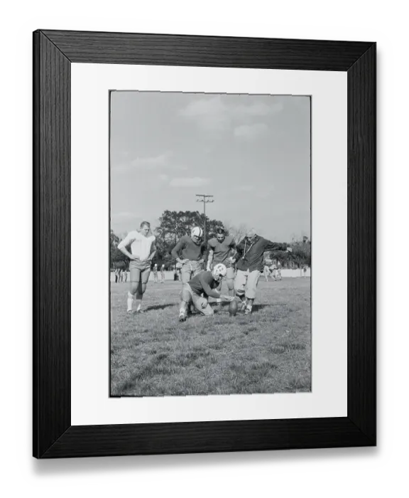 Framed Print : Rip Engle Demonstrating Football Kicking