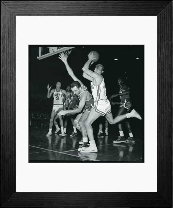 Framed Print : Bob Cousy Blocking Vern Hatton Framed Print : Bob Cousy Blocking Vern Hatton