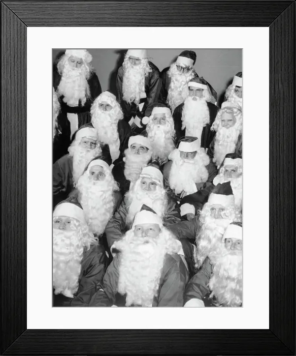 Framed Print : Glenn Ford Posing with Other Santas Framed Print : Glenn Ford Posing with Other Santas