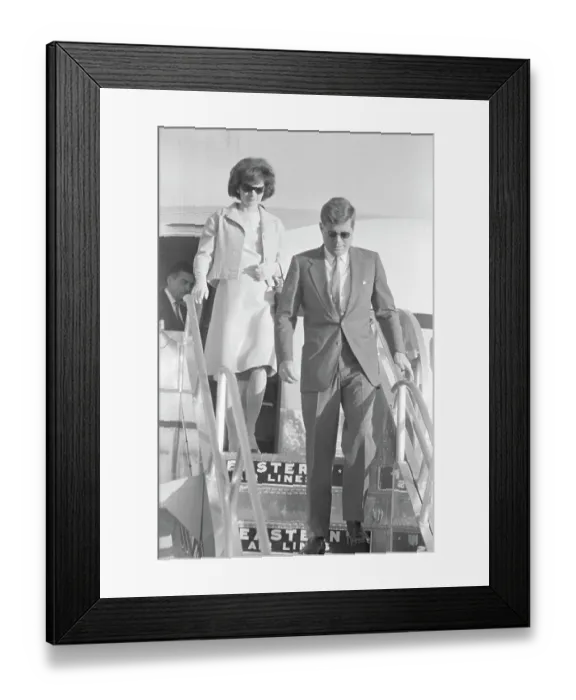 Framed Print : Pres. And Mrs. John Kennedy Leave Plane Framed Print : Pres. And Mrs. John Kennedy Leave Plane