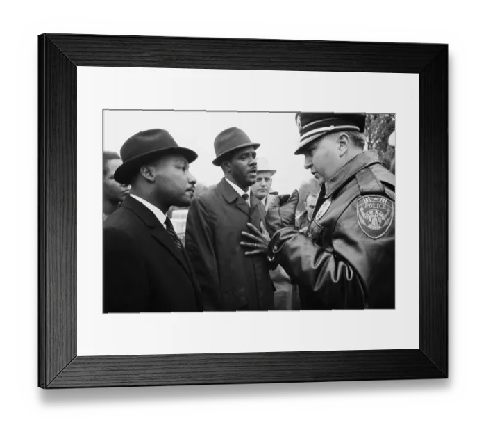 Framed Print : Police Stopping Dr. King And Dr. Anderson Framed Print : Police Stopping Dr. King And Dr. Anderson