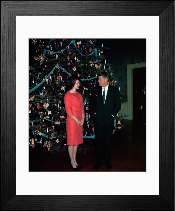 Framed Print : Jacqueline and John Fitzgerald Kennedy Posing with Their Christmas Tree Framed Print : Jacqueline and John Fitzgerald Kennedy Posing with Their Christmas Tree