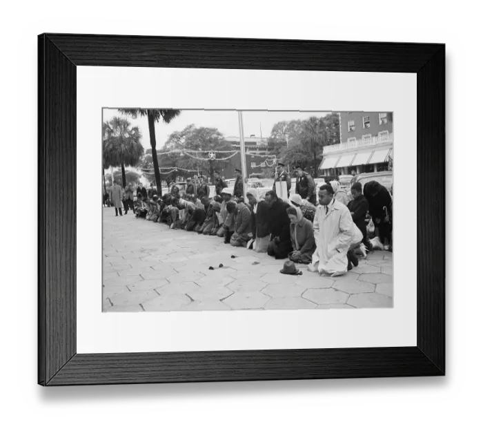 Framed Print : African American Demonstrators Praying Framed Print : African American Demonstrators Praying