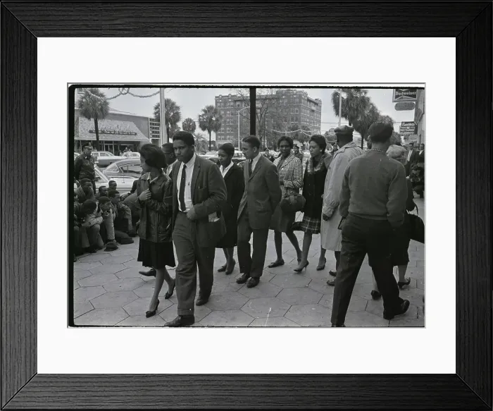 Framed Print : Protesters Pray as Freedom Riders Pass Framed Print : Protesters Pray as Freedom Riders Pass