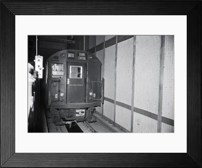 Framed Print : Unmanned Subway Train in Tunnel